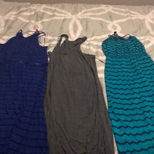 3 max dresses(ALL) dark blue, grey and turquoise